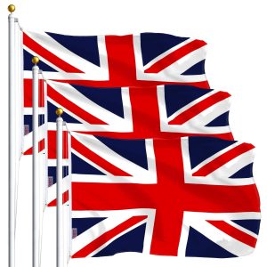 UK British Flag 3x5 Ft 3-Pack Printed Polyester By G128