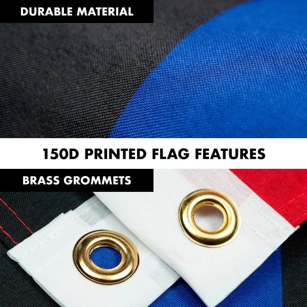 G128 Combo Pack: 6 Feet Tangle Free Spinning Flagpole (White) Blue lives matter Flag 3x5 ft Printed 150D Brass Grommets (Flag Included) Aluminum Flag Pole - Image 4