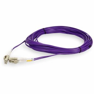 AddOn 6m LC to LC Purple OM4 Duplex OFNR (Riser-Rated) Fiber Patch Cable