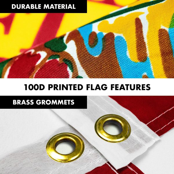G128 - 6 Feet Tangle Free Spinning Flagpole (Silver) Florida Brass Grommets Printed 3x5 ft (Flag Included) Aluminum Flag Pole - Image 4