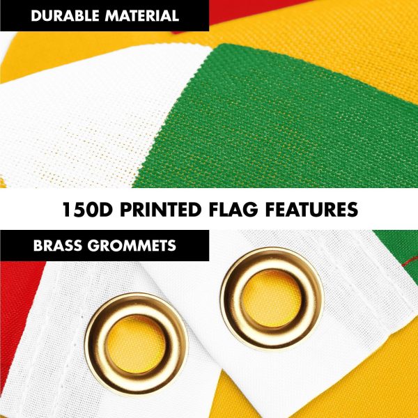 G128 Combo Pack: 6 Ft Tangle Free Aluminum Spinning Flagpole (Black) & Kurdistan Region Flag 3x5 Ft, LiteWeave Pro Series Printed 150D Polyester | Pole with Flag Included - Image 4
