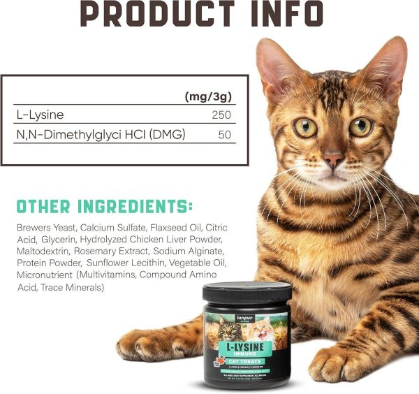 Lysine Cat Treats – Immune Support for Cats – Promotes Respiratory Health and Eye Function – Fortified with Vitamin B Calcium and Protein - Image 2
