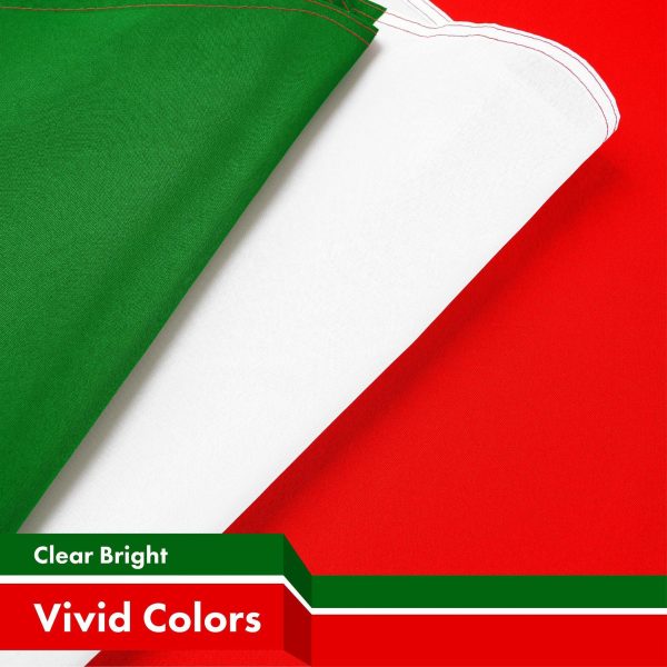 G128 5 Pack: Italy Italian Flag | 3x5 Ft | LiteWeave Pro Series Printed 150D Polyester, 4 Corner Brass Grommets | Country Flag, Vibrant Colors, Perfect For Balcony, More Durable Than 100D 75D Poly - Image 3
