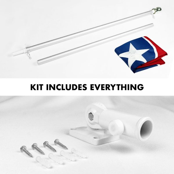 G128 - 6 Feet Tangle Free Spinning Flagpole (Silver) Tennessee Flag Brass Grommets Embroidered 3x5 ft (Flag Included) Aluminum Flag Pole - Image 2