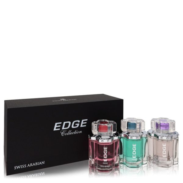 Swiss Arabian Gift Set -- Edge 3.4 oz Eau De Parfum Spray for Women + Edge Intense 3.4 oz Eau De Parfum Spray for Women + Edge Intense 3.4 oz Eau De Toilette Spray for Men for Women