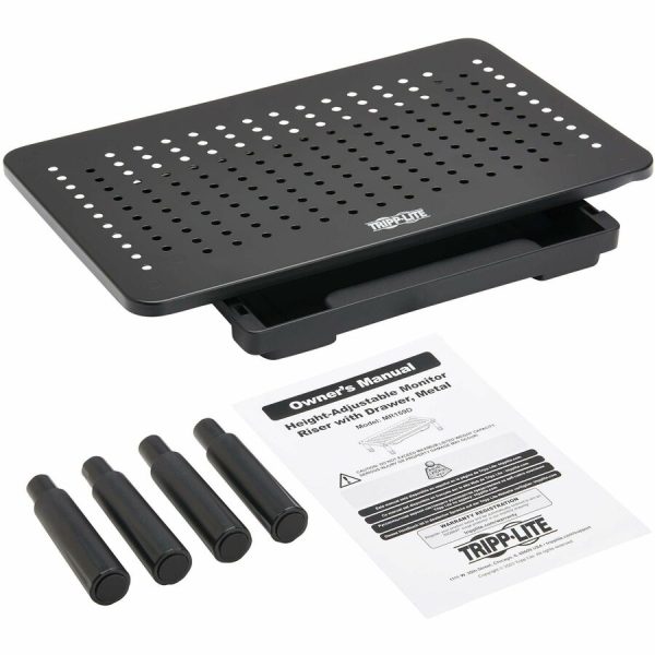 Eaton Tripp Lite Series Monitor Riser for Desk, 15 x 9 in. - Height Adjustable, Storage Drawer, Metal, Black - Image 10