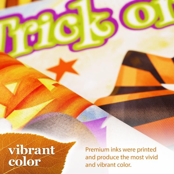 G128 Garden Flag Trick or Treat Witch Hat Gnome with Broom | 12x18 Inch | Printed Blockout Polyester - Halloween Fall Decoration - Image 6
