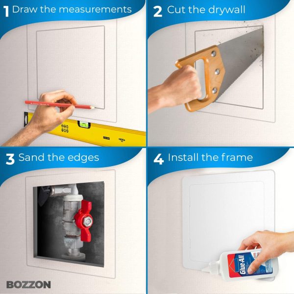 Access Panel for Drywall   10x10 inch   Wall Hole Cover   Access Door   Plumbing Access Panel for Drywall   Heavy Durable Plastic White - Image 3