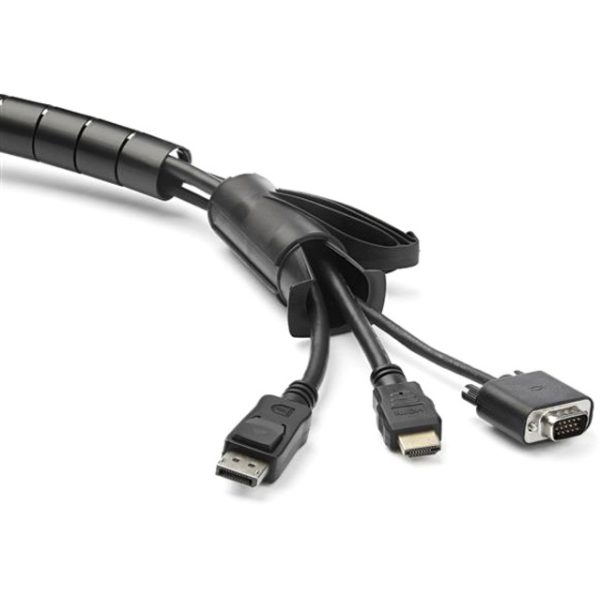StarTech.com 2.5m / 8.2ft Cable Management Sleeve - Spiral - 25mm / 1" Diameter - W/ Cable Loading Tool - Expandable Coiled Cord Organizer - Image 5