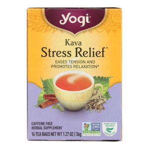 Yogi Kava Stress Relief Herbal Tea Caffeine Free - 16 Bag - Case of 6