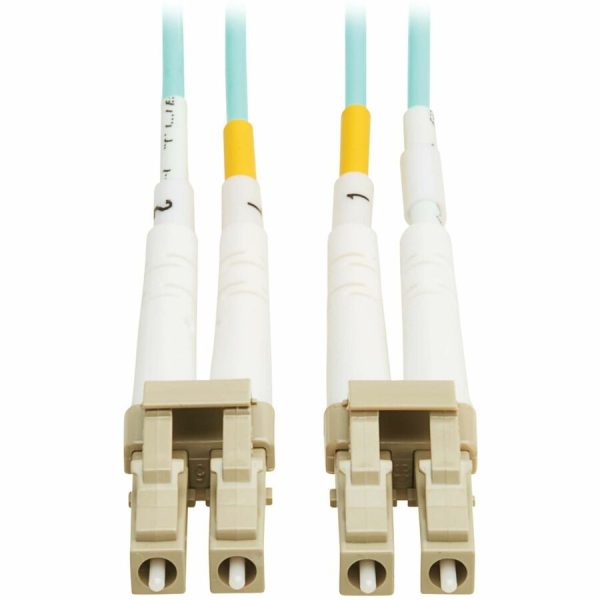 Eaton Tripp Lite Series 10Gb/40Gb/100Gb Duplex Multimode 50/125 OM4 LSZH Fiber Patch Cable (LC/LC), Aqua, 2M (6.6 ft.), TAA - Image 2