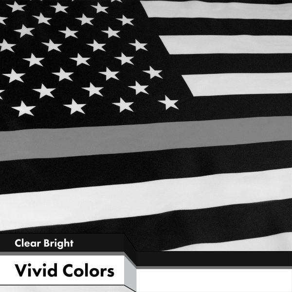 Thin Gray Line American Flag 3x5 Ft 3-Pack Printed 150D Polyester By G128 - Image 3