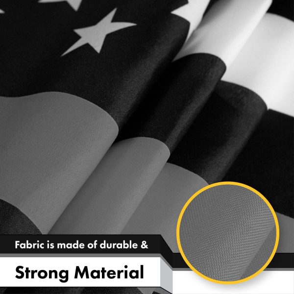 Thin Gray Line American Flag 3x5 Ft 3-Pack Printed 150D Polyester By G128 - Image 4