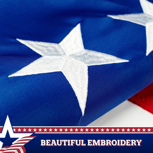G128 2-Pack: Betsy Ross Pull Down Bunting Flag | 1.67x8 Ft | Embroidered Polyester - Image 3