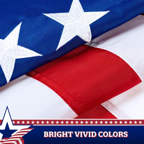 G128 2-Pack: Betsy Ross Pull Down Bunting Flag | 1.67x8 Ft | Embroidered Polyester - Image 4