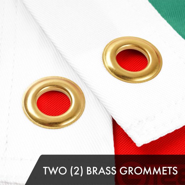 G128 Combo Pack: American USA Flag 2.5x4 Ft & Mexico Mexican Flag 2.5x4 Ft | Both ToughWeave Series Embroidered 300D Polyester, Embroidered Design, Indoor/Outdoor, Brass Grommets - Image 3