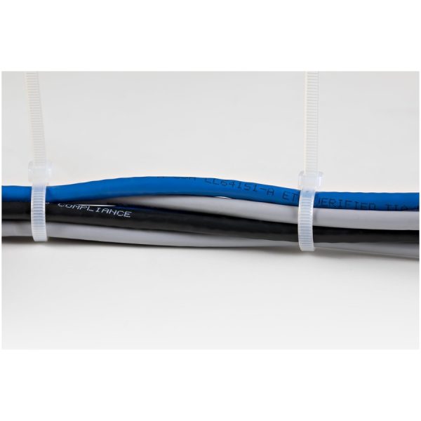 StarTech.com 8"(20cm) Cable Ties, 2-1/8"(55mm) Dia, 50lb(22kg) Tensile Strength, Nylon Self Locking Zip Ties, UL Listed, 100 Pack, White - Image 4