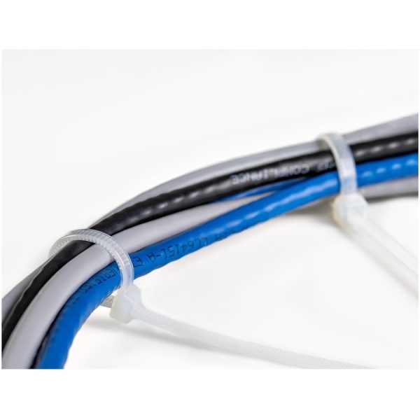 StarTech.com 8"(20cm) Cable Ties, 2-1/8"(55mm) Dia, 50lb(22kg) Tensile Strength, Nylon Self Locking Zip Ties, UL Listed, 100 Pack, White - Image 5