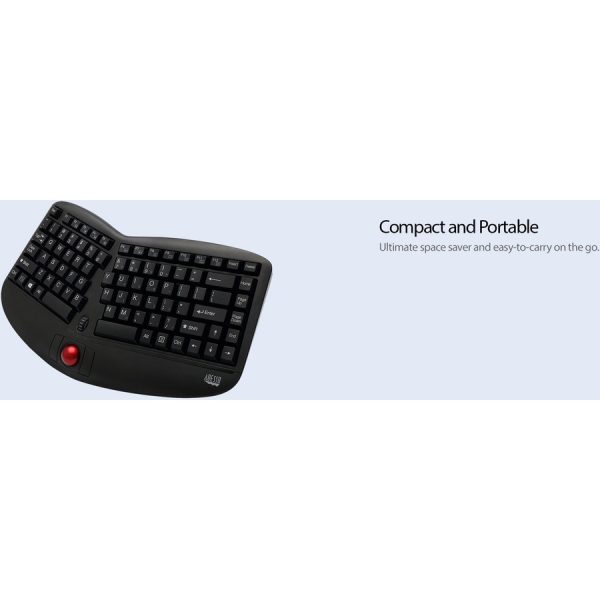 Adesso Tru-Form Media 3150 - 2.4 GHz Wireless Ergo Trackball Keyboard - Image 8
