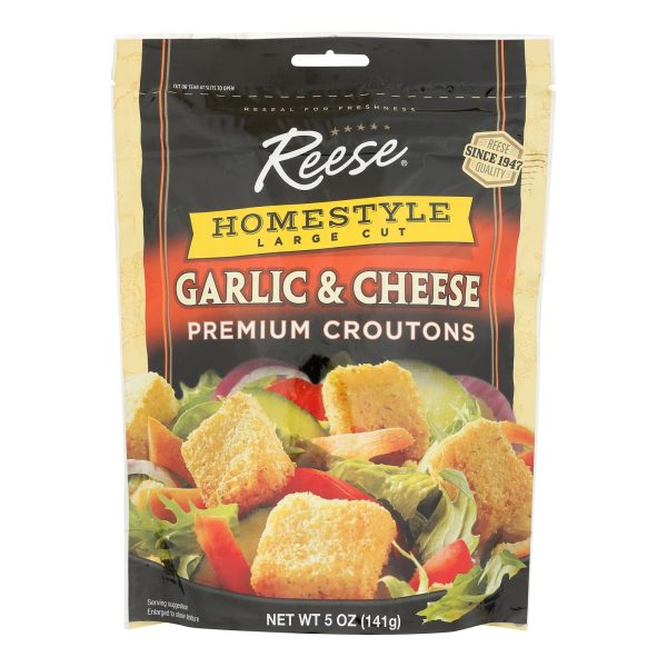 Reese Whole Grain Croutons - Garlic and Cheese - Case of 12 - 5 oz. - Image 3