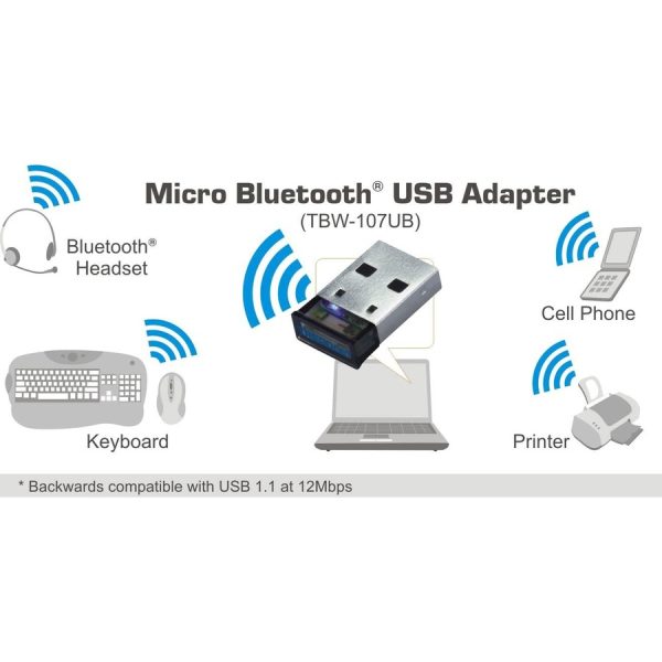 TRENDnet Low Energy Micro Bluetooth 4.0 Class I USB 2.0 with Distance up to 10 Meters/32.8 Feet. Compatible with Win 8.1/8/7/Vista/XP. Classic Bluetooth, Stereo headset, TBW-107UB - Image 2