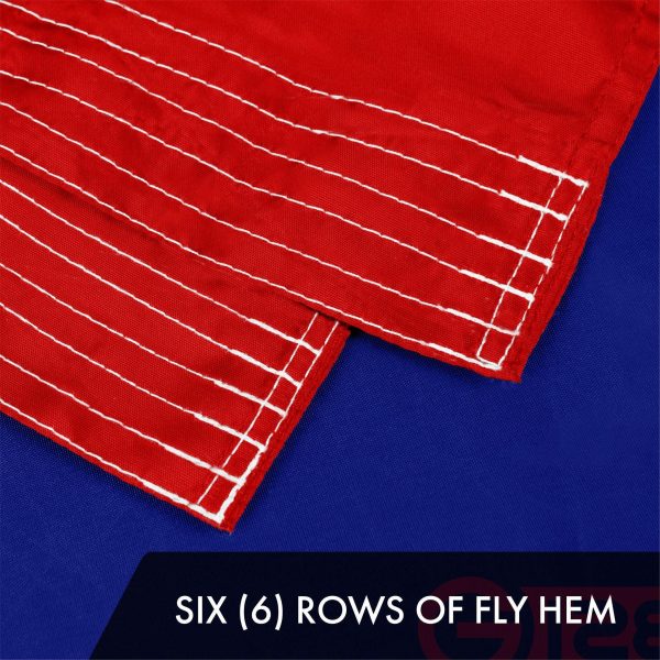 G128 Combo Pack: American USA Flag 10x15 Ft & Texas TX State Flag 10x15 Ft | Both ToughWeave Series Embroidered 300D Polyester, Embroidered Design, Indoor/Outdoor, Brass Grommets - Image 5
