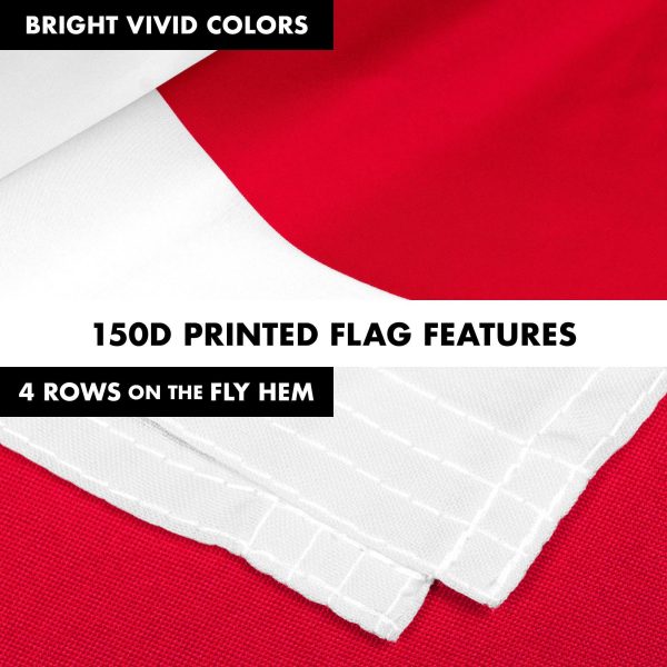 G128 Combo Pack: 6 Feet Tangle Free Spinning Flagpole (Black) Japan Japanese Flag 3x5 ft Printed 150D Brass Grommets (Flag Included) Aluminum Flag Pole - Image 5
