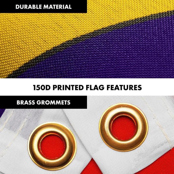 G128 Combo Pack: 6 Ft Tangle Free Spinning Flagpole (Silver) & Malaysia Flag 3x5 Ft Printed 150D Polyester, Brass Grommets (Flag Included) Aluminum Flag Pole - Image 4