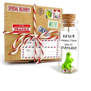 Cute and Kawaii Anniversary Presents   Personalized Love Gifts for Boyfriend Girlfriend   Romantic Gift for Her Him (Green Dino   RAWR Means I Love You in Dinosaur in Craft Gift Box)