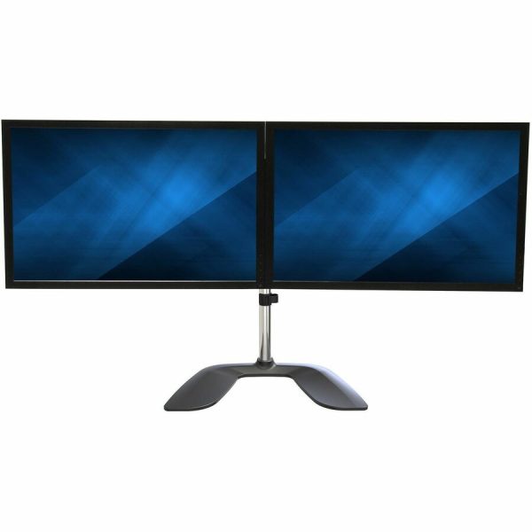 StarTech.com Dual Monitor Stand, Ergonomic Desktop Monitor Stand for up to 32"(17.6lb/8kg) VESA Displays, Free-Standing Adjustable, Silver - Image 2