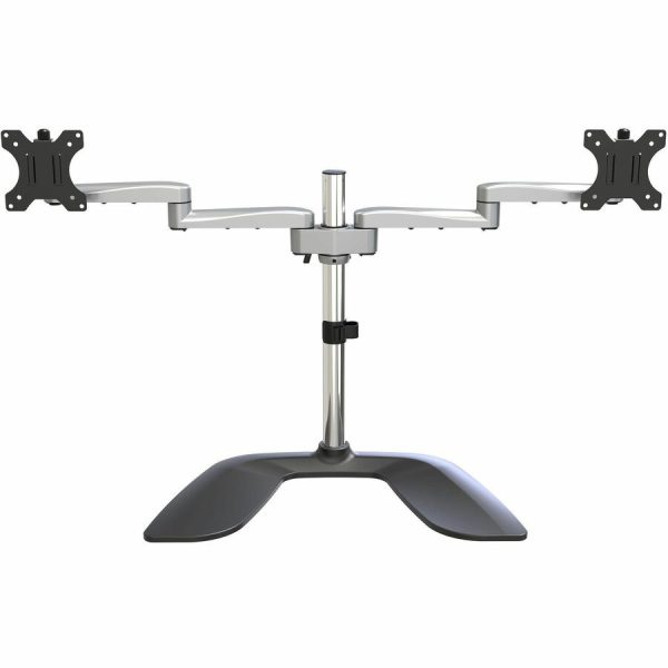StarTech.com Dual Monitor Stand, Ergonomic Desktop Monitor Stand for up to 32"(17.6lb/8kg) VESA Displays, Free-Standing Adjustable, Silver - Image 5