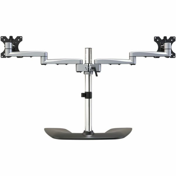 StarTech.com Dual Monitor Stand, Ergonomic Desktop Monitor Stand for up to 32"(17.6lb/8kg) VESA Displays, Free-Standing Adjustable, Silver - Image 6
