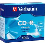 Verbatim CD-R 700MB 52X with Branded Surface - 10pk Slim Case