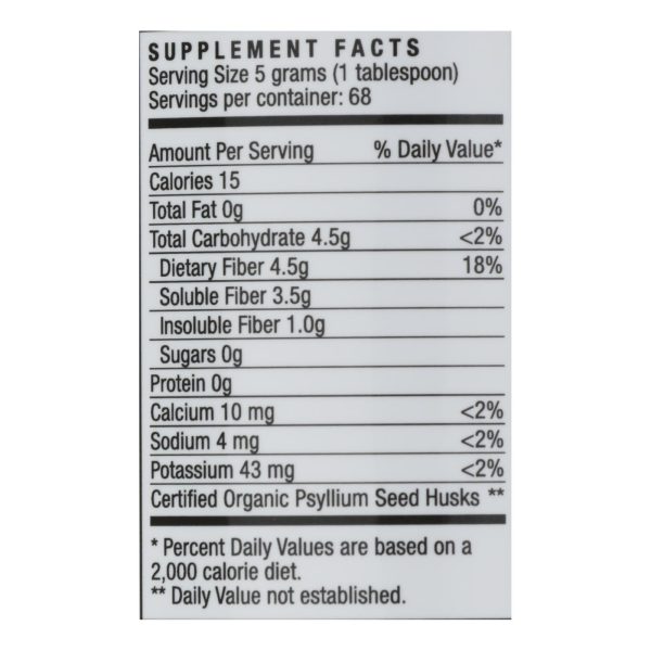 Yerba Prima Organic Psyllium - Whole Husks Supplement - 12 oz. - Image 2