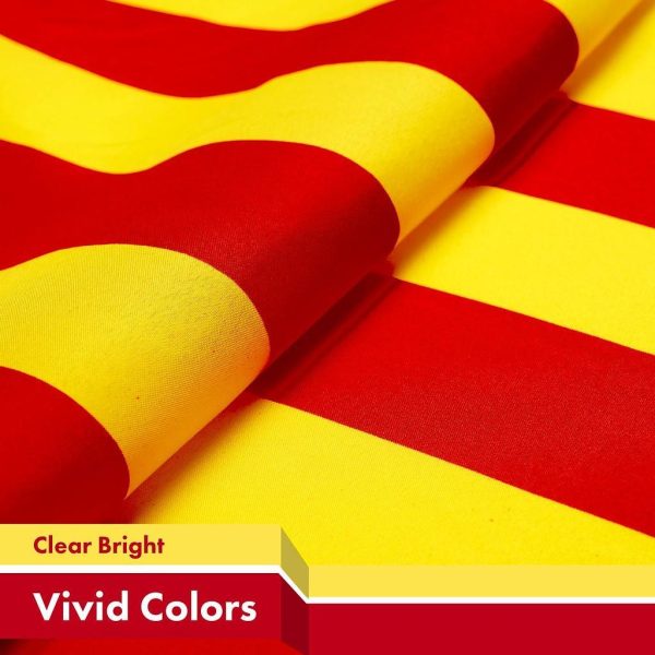 G128 5 Pack: South Vietnam South Vietnamese Flag | 3x5 Ft | LiteWeave Pro Series Printed 150D Polyester | Historical Flag, Vibrant Colors, Brass Grommets, Thicker and More Durable Than 100D 75D Poly - Image 3