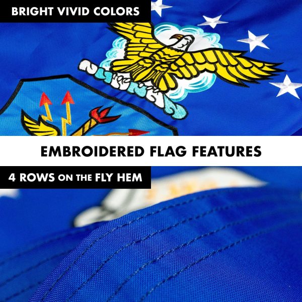 G128 - 5 Feet Tangle Free Spinning Flagpole (Silver) US Air Force Flag Double Sided Brass Grommets Embroidered 2x3 ft (Flag Included) Aluminum Flag Pole - Image 5