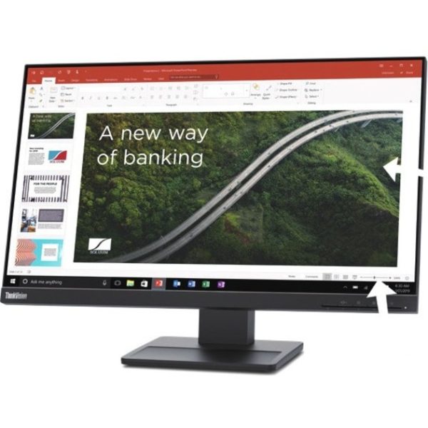 Lenovo ThinkVision E24q-20 24" Class WQHD LED Monitor - 16:9 - Raven Black - Image 8