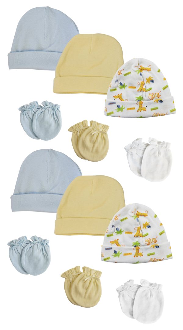 Baby Boy Infant Caps And Mittens (pack Of 12) Nc_0317