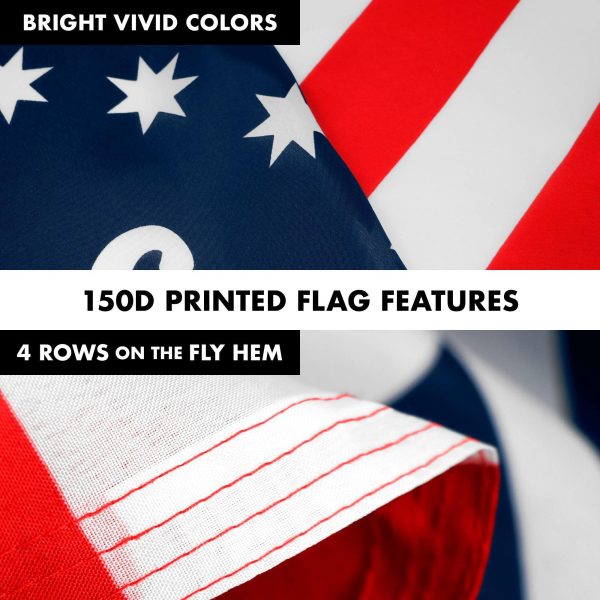 G128 Combo Pack: 6 Feet Tangle Free Spinning Flagpole (Silver) Bennington Flag 3x5 ft Printed 150D Brass Grommets (Flag Included) Aluminum Flag Pole - Image 5