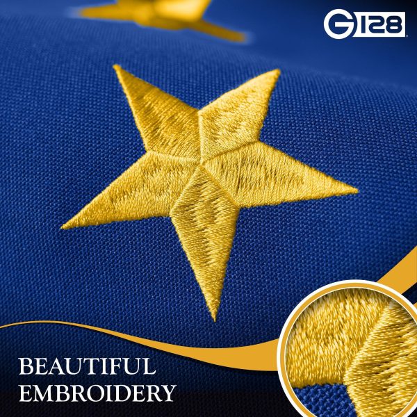 G128 2 Pack: Alaska AK State Flag | 4x6 Ft | StormFlyer Series Embroidered 220GSM Spun Polyester | Embroidered Design, Indoor/Outdoor, Brass Grommets, Heavy Duty, All Weather - Image 3
