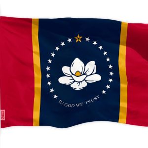 G128 Mississippi State Flag 2020 Version | 3x5 feet | Printed 150D, Indoor/Outdoor, Vibrant Colors, Brass Grommets, Quality Polyester, Much Thicker More Durable Than 100D 75D Polyester