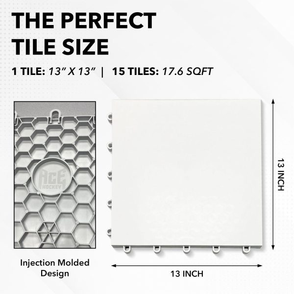Dryland Flooring Tiles for Hockey Training   15 Pack Hockey Tiles (17.6 sqft) for Shooting Passing Stickhandling   Not Skateable Synthetic Ice Tiles for Hockey Practice - Image 3