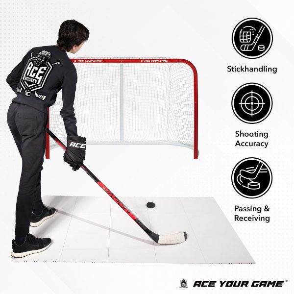 Dryland Flooring Tiles for Hockey Training   15 Pack Hockey Tiles (17.6 sqft) for Shooting Passing Stickhandling   Not Skateable Synthetic Ice Tiles for Hockey Practice - Image 4