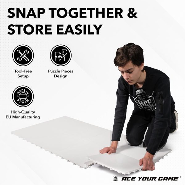 Dryland Flooring Tiles for Hockey Training   15 Pack Hockey Tiles (17.6 sqft) for Shooting Passing Stickhandling   Not Skateable Synthetic Ice Tiles for Hockey Practice - Image 5