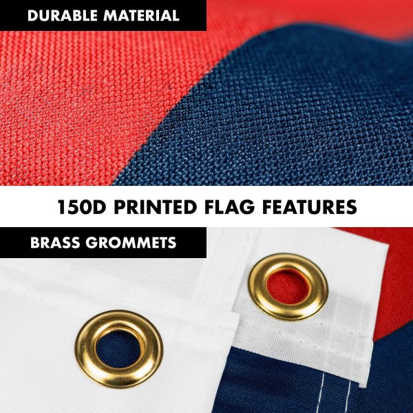 G128 Combo Pack: 5 Ft Tangle Free Aluminum Spinning Flagpole (Silver) & Christian Flag 2x3 Ft, LiteWeave Pro Series Printed 150D Polyester | Pole with Flag Included - Image 4