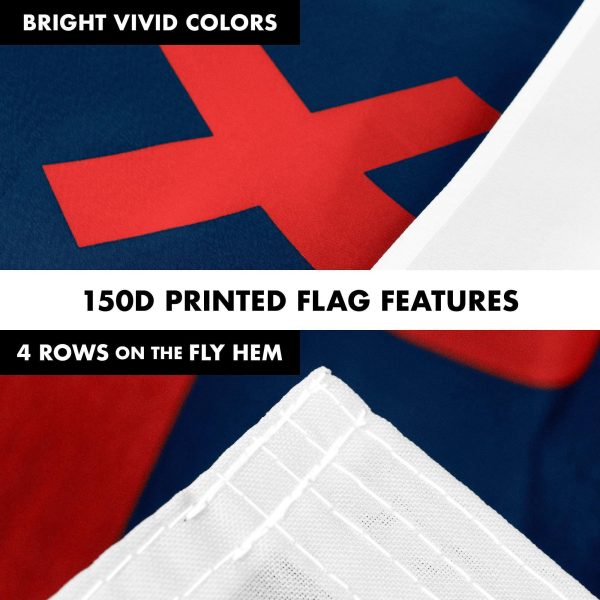 G128 Combo Pack: 5 Ft Tangle Free Aluminum Spinning Flagpole (Silver) & Christian Flag 2x3 Ft, LiteWeave Pro Series Printed 150D Polyester | Pole with Flag Included - Image 5
