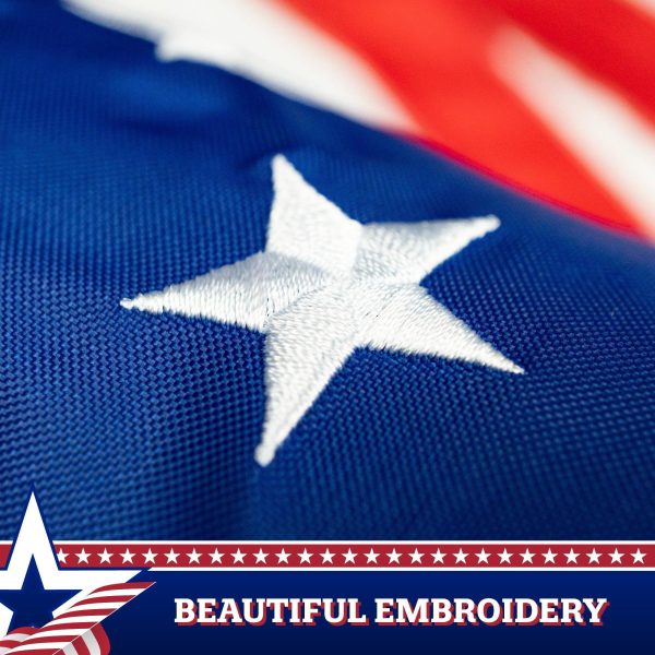 G128 American USA Windsock | 60 Inch | Embroidered 210D Polyester, Patriotic Hanging Decoration - Image 3