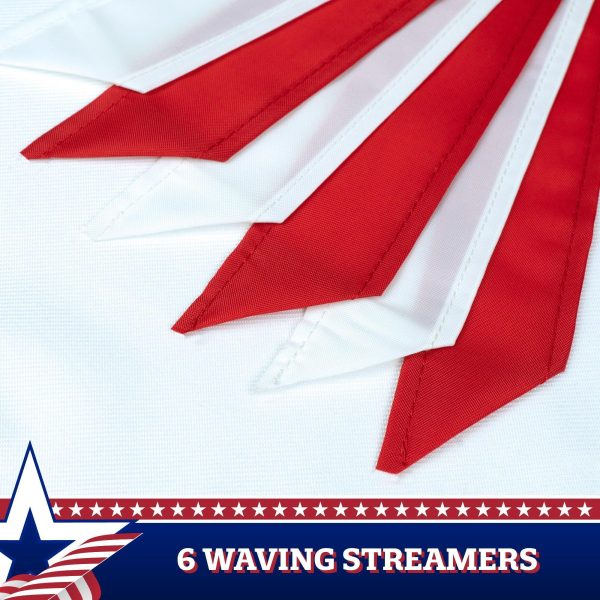 G128 American USA Windsock | 60 Inch | Embroidered 210D Polyester, Patriotic Hanging Decoration - Image 6