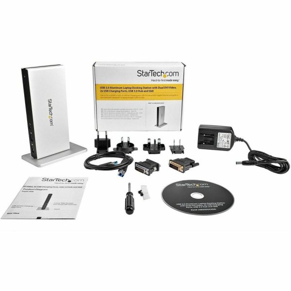 StarTech.com USB 3.0 Docking Station - Compatible with Windows / macOS - Dual DVI Docking Station Supports Dual Monitors - DVI to HDMI and DVI to VGA Adapters Included - USB3SDOCKDD - Image 3