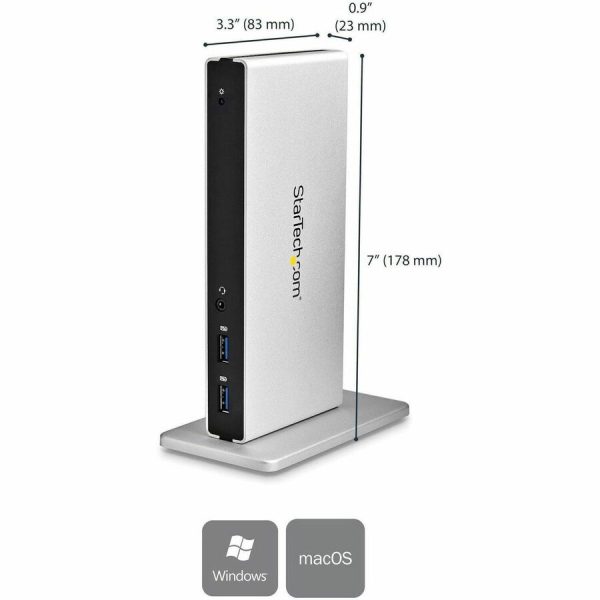 StarTech.com USB 3.0 Docking Station - Compatible with Windows / macOS - Dual DVI Docking Station Supports Dual Monitors - DVI to HDMI and DVI to VGA Adapters Included - USB3SDOCKDD - Image 4